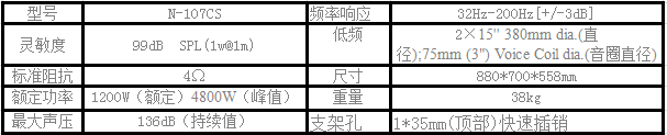 俱樂(lè)部音響 爵士龍DSP數(shù)字有源系統(tǒng)N-107CS